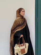 Bohemian Floral Print Hijab — Lightweight Modal Cotton Wrap Scarf for Women